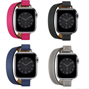 สายนาฬิกาหนังแบบวงกลมคู่สำหรับ Apple Watch S10 11 46 มม. Ultra 49 มม. SE 44 มม. 42 มม. สายนาฬิกาข้อมือผู้หญิงแบบบาง - Product Image 3