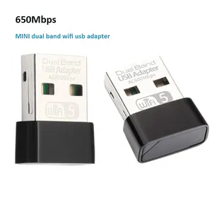 CE FCC 802.11ac RTL8811CU แบบพกพา WiFi dongle 650Mbps Dual Band USB WiFi อะแดปเตอร์สำหรับพีซี DVB ตัวรับสัญญาณดาวเทียม