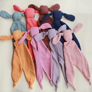 Couverture de sécurité en coton pour bébé, couverture en mousseline pour nourrisson, lapin apaisant pour le sommeil du bébé, <span class=keywords><strong>doudou</strong></span> pour bébé - Product Image 4