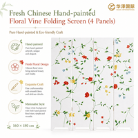 Cloison de style oriental moderne avec motif floral et vigne blanc MF-P3203W pour la maison