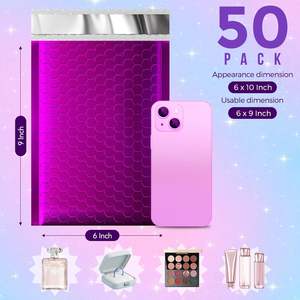 Bolsa de Burbujas Morada Brillante Mate, Resistente a Impactos y al Agua, para Envíos, Logística de Comercio Electrónico, Bolsa de Embalaje con Burbujas - Product Image 3