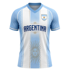 Maglia da Calcio della Selezione Argentina Albiceleste, Maglietta Sportiva con Sole di Maggio e Stemma Nazionale, Uniforme da Tifoso Unisex - Product Image 1