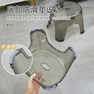Acrylic <b>Plastic</b> <b>Stool</b> With Non Slip Pad Design For Home Dining Chair Minimalist Style - Product Image 1