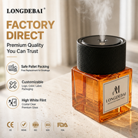 Diffuser Minyak Esensial Elektrik Pintar Kustom 100ml 150ml 200ml Botol Kaca Persegi Nebulizer untuk Mesin Aroma Pewangi Rumah