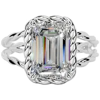 Bague en argent sterling 925 MUSHAN personnalisée avec moissanite couleur D VVS, accessoires de luxe nobles en argent sterling 925 et diamants