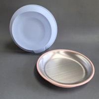 Assiette ronde pour bébé en acier inoxydable avec ventouse, sans BPA, antidérapante, incassable, ensemble de vaisselle pour bébé, plats à collation