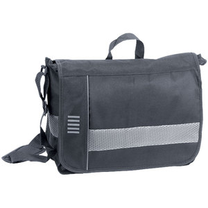 Borsa a Tracolla da Uomo Nera e Grigia 120x380x300 con Design Durevole a Pannelli in Rete - Product Image 1