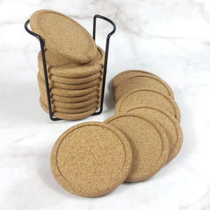 Posavasos redondos de corcho Beidian, color madera natural, diseño cóncavo para protección de bebidas - Product Image 2