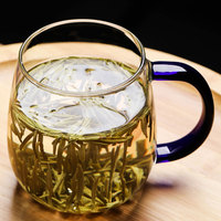 Mug en verre borosilicate à paroi simple de 400 ml, poignée colorée, résistant à la chaleur, passe au lave-vaisselle et au micro-ondes, design moderne pour café/thé