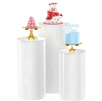 Ventes directes d'usine 3 pièces Mesa cylindrique pour gâteaux de fleurs verres à vin plate-forme d'affichage acrylique présentoir de fête de mariage