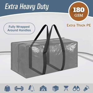 Custom Oversized Clothes Storage Shopping Foldable PP Woven Moving <b>Bags</b> With Reinforced Handles - Product Image 2
