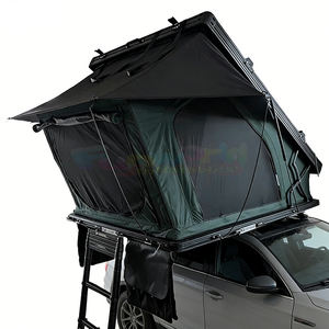 Tente de toit de luxe triangulaire pour camping, sac à chaussures inclus, tente de toit rigide en aluminium pour voiture avec échelle - Product Image 3