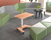 Bureau surélevé pliable pneumatique OMNI, réglable en hauteur, table pour ordinateur portable roulante avec roulettes