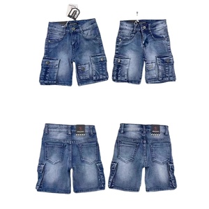 Nouveau <span class=keywords><strong>Jean</strong></span> Été Multi-Poches 2-8 Ans pour Garçons, Style Droit <span class=keywords><strong>Blanc</strong></span> Délavé Déchiré avec Décorations Lavées, Export DMD2501 - Product Image 3