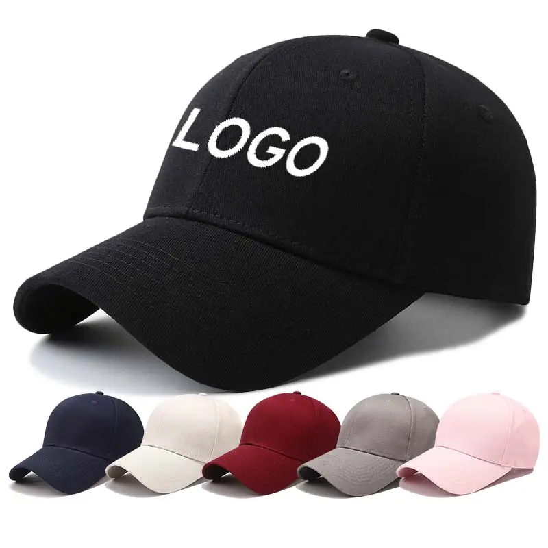 Grosir topi katun uniseks gesper logam 6 panel Gorras 3D topi bisbol bordir logo kustom