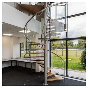 Kit d'escalier en colimaçon modulaire préfabriqué pour une installation facile en DIY, applications pour garage, <span class=keywords><strong>mezzanine</strong></span> et atelier, intérieur et extérieur - Product Image 1