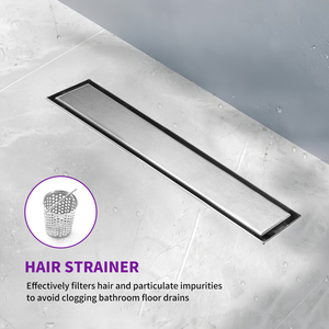 Drain de <span class=keywords><strong>douche</strong></span> linéaire rectangulaire moderne en acier inoxydable doré brossé, personnalisé en usine, avec couvercle à insert de carrelage plat pour salle de bain et hôtel - Product Image 6