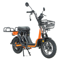 Scooter électrique de livraison de nourriture avec panier de chargement avant, porte-bagages arrière, pneus tout-terrain, frein à disque, scooter électrique de livraison, cyclomoteur électrique