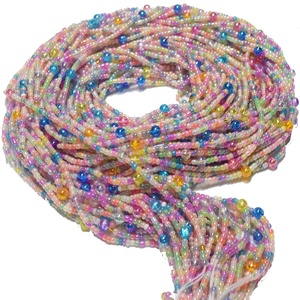 Colori del gelato estivo bella colorata regolabile cravatta sfusa su perline in vita cordoncino di cotone catena del ventre gioielli per il corpo per le donne - Product Image 1