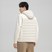 Doudoune tendance pour homme, veste d'hiver décontractée, style streetwear, avec fermeture éclair intégrale et capuche, doudoune ultra légère pour l'extérieur