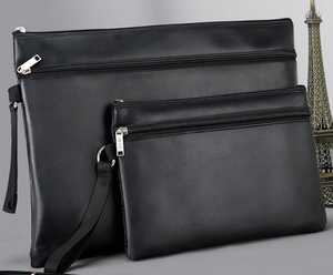 Bonita cartera A4, bolsa plana para documentos, bolsa con cremallera y logotipo personalizado, sobre de cuero suave, bolsa de maquillaje - Product Image 2