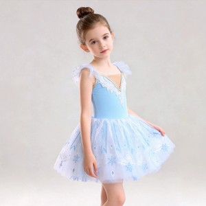 Vestido de Ballet para Niñas, Tutú Rosa con Lentejuelas y Encaje, Vestido de Baile con Lazo en el Hombro para Actuaciones en Escenario - Product Image 5