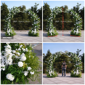 Wedding Entrance Floral Arrangement handmade flower arch Wedding Arch Artificial Flower Horn Arch - Product Image 3