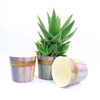 Pots de plantes à fleurs, Logo personnalisé imprimé, tasses en papier pour décoration de bureau