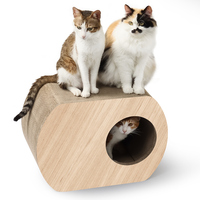 Maison de chat en papier ondulé haute densité lit de chat à double usage pour dormir gratter jouet anti-stress auto-amusant