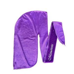 Nouveau Durag en Velours Personnalisé avec Logo Imprimé, Vente en Gros, Durags à Longue Queue pour Hommes et Femmes - Product Image 1