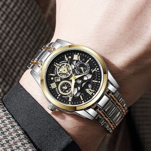 Montre pour homme, montres à bracelet creux, montres à quartz tendance, acier inoxydable, étanches, lumineuses, montres mécaniques pour homme, montres de créateur - Product Image 3