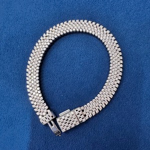 Moissanite corte redondo diamante 10MM 925 plata esterlina totalmente helado estilo Hip Hop pulsera personalizada a precio asequible - Product Image 4