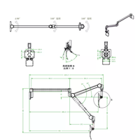 Moniteur de montage de divertissement médical PM-501, support mural de bras de tablette long pour l'hôpital