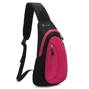 사용자 정의 작은 남자의 크로스 바디 가슴 슬링 배낭 블랙 블루 로즈 레드 Pochete 하이킹 데이 팩 지퍼 폐쇄 벨트 가방 - Product Image 4