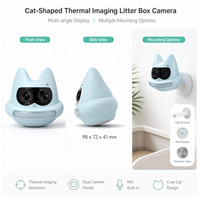 USMILEPET Bac à litière intelligent pour chat avec caméra thermique, surveillance de la fréquence et de la durée des utilisations, caméra de surveillance de la santé du chat