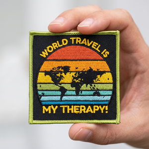 Patch brodé vintage à rayures arc-en-ciel avec <span class=keywords><strong>carte</strong></span> du monde, badge brodé personnalisé à coudre sur les vêtements, accessoire pour sac de randonnée, vêtements - Product Image 1