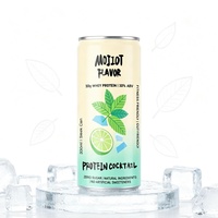 Cóctel de Proteína de Suero con Sabor a Mojito, 10% ABV, Sin Azúcar, Listo para Beber, en Lata/Botella, 330 ml, Bebida Proteica Saludable