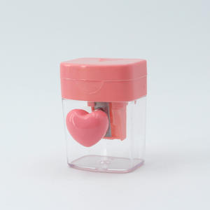 Bonvada Standard Cartoon Four-<b>Color</b> Heart-Shaped Spiral Single Hole Transparent Tape Cover <b>Pencil</b> Sharpener Made China for - Product Image 1