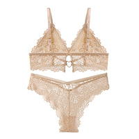 Vente en gros de haute qualité Sexy Womens Deux-Pièces Lingerie Set avec broderie et dentelle Décoration Sous-vêtements pour adultes