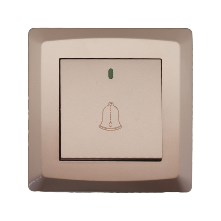 VNX Manufacturer Best Seller British Standard Rose Gold Color Door Bell Push Switch Household Safety Door Bell Switch
