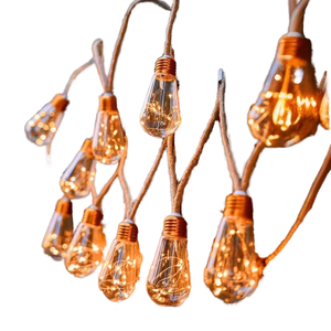 24FT Vintage Rope Hemp Solar Outdoor <b>String</b> <b>Lights</b> 20 <b>Bulbs</b> with 8 Modes IP65 Rating for Fence Yard & Camping - Product Image 1