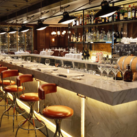 Comptoir de bar moderne en marbre de couleur, grande taille, à usage commercial, LED, montage facile, pour la maison, le restaurant, le club, l'hôtel