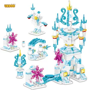 Juego de bloques de construcción Castillo de princesa Elsa para niños, juguete de construcción de Castillo de princesa de Elsa para niños