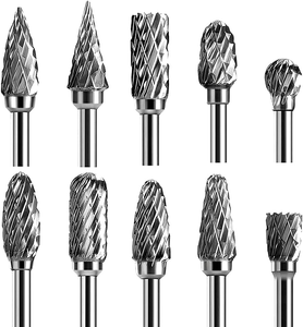 10 pezzi Set 1/8 "3mm * 6mm strumento abrasivo taglio doppio carburo di tungsteno bava Router File bit per intaglio del legno lavorazione del metallo - Product Image 4