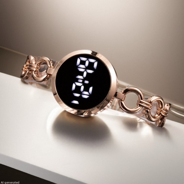 Women's Fashionable Small Simple Touch-Screen Alloy Strap Acrylic Band Chronograph Pointer Student Bracelet Electronic Watch