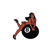 Épingles en émail de cerises magiques à 8 boules Drôle Creative Cerise Noir 8 Billard Broche Collier Revers Badge Punk Bijoux Cadeau Pour Ami