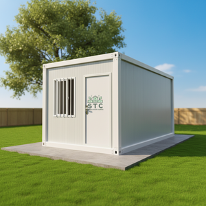 Casa Contenedor Prefabricada STC20FT, Estructura Móvil Integrada de Acero de Color, Muro Cortina de Vidrio, <span class=keywords><strong>Edificio</strong></span> de Oficinas Mediterráneo - Product Image 1