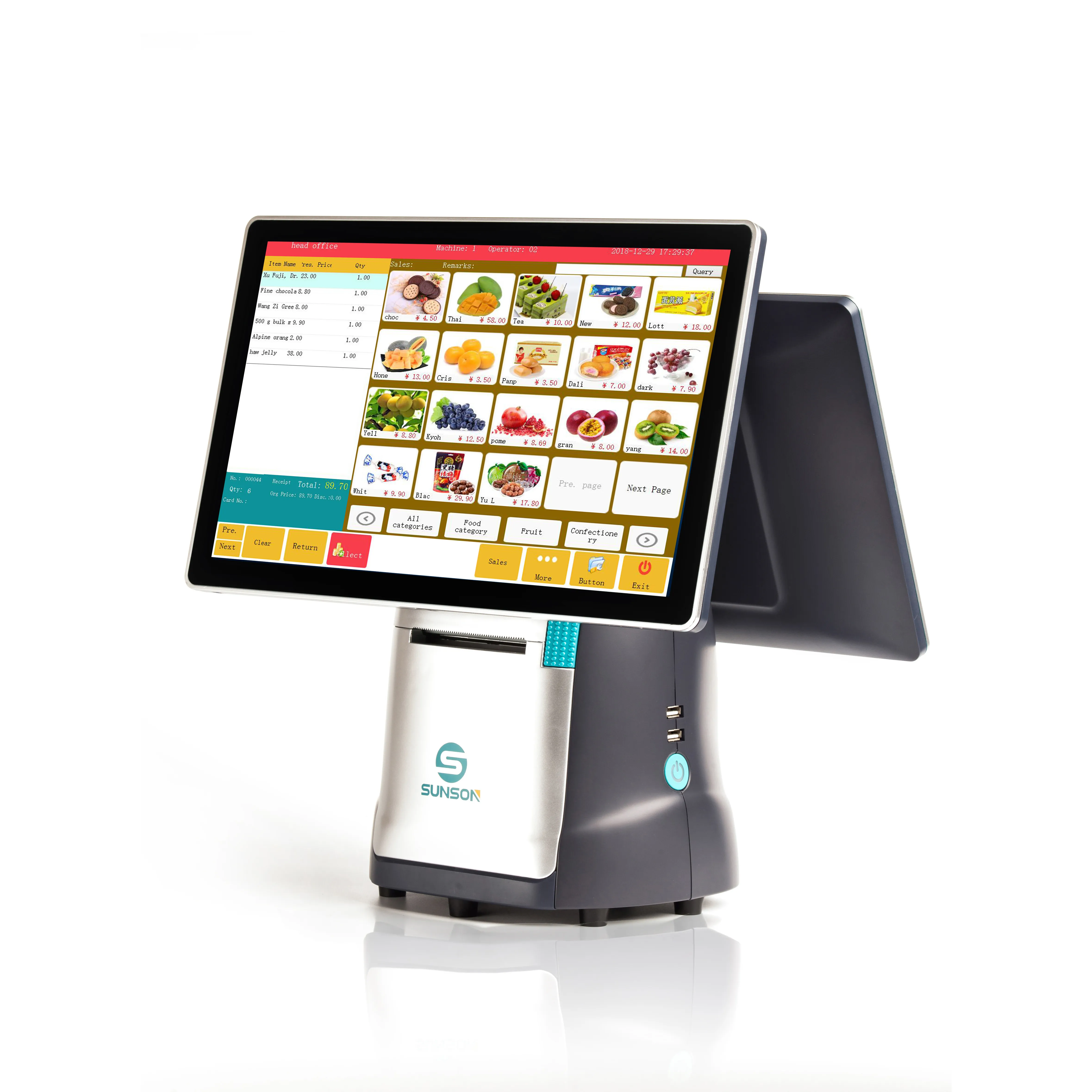 Desktop Core i5 Pc Terminal Pos Android 11 All In One Touch Screen Pos 15.6 Inches Cash Register Machine System