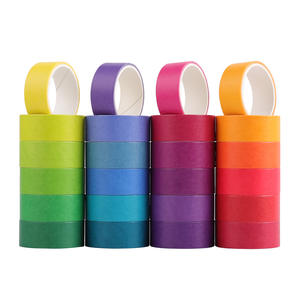 مجموعة شريط واشي الصلبة الملونة لفات اخفاء لاصقة الزخرفية للمجلات سجلات القصاصات الحرف اليدوية ديي - Product Image 6