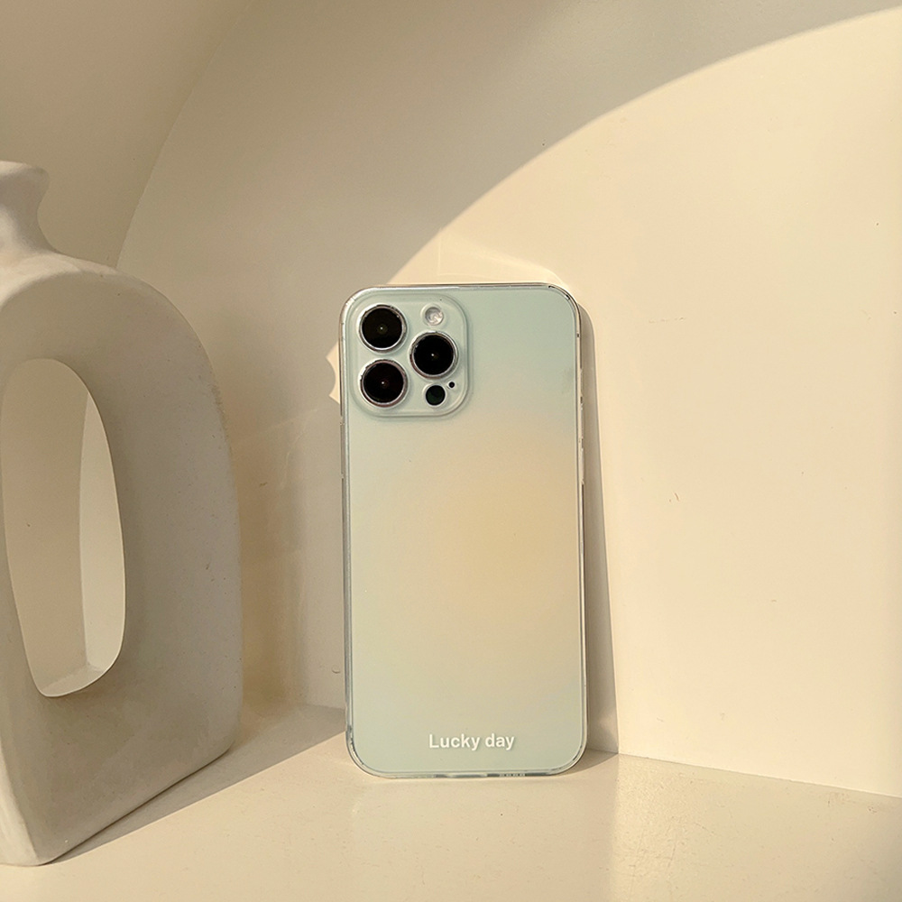 Translucent light blue with orange tint